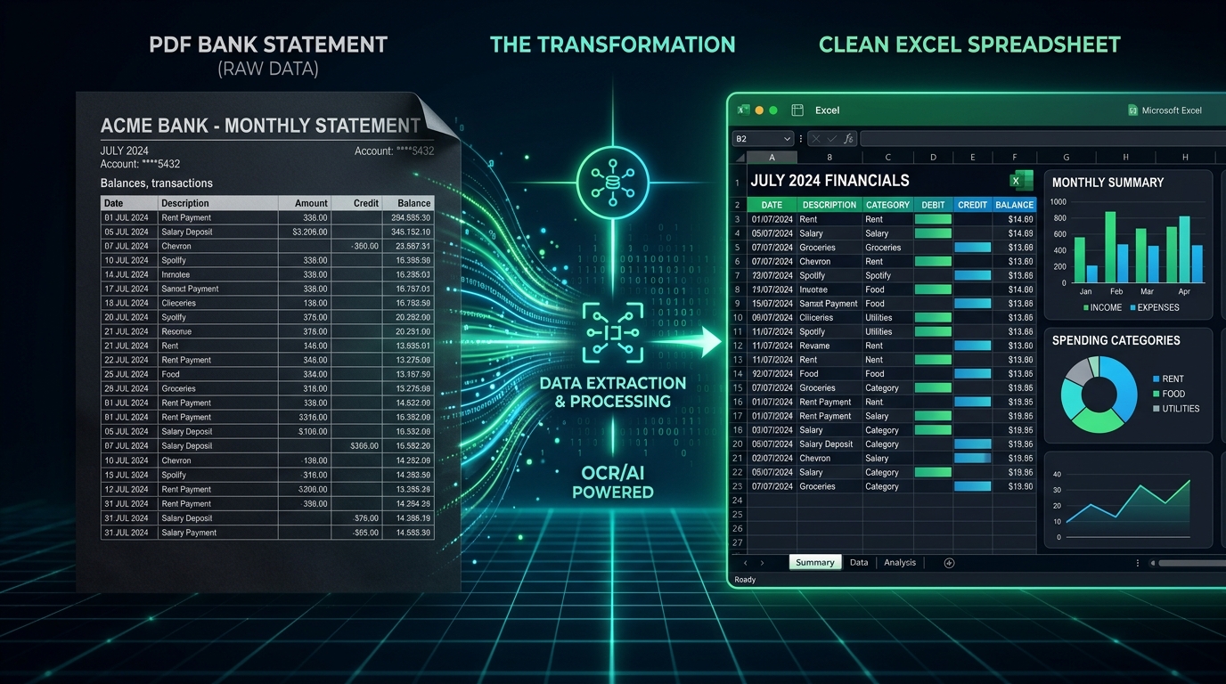 Bank Statement PDF to Excel Transformation